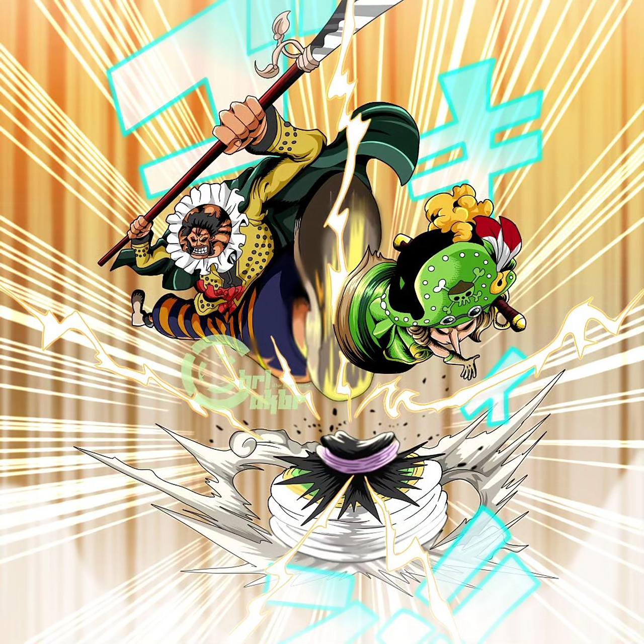 海贼王1084话大神上色图,老蔡和雷欧暴揍天龙人,世界之王伊姆登场