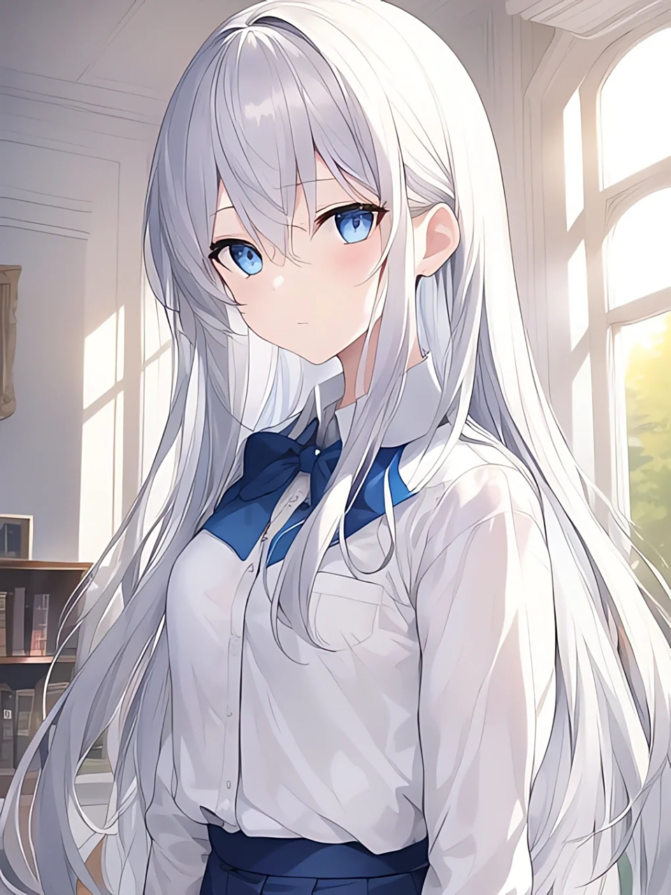 白发高冷的小萝莉  又酷又奶,我好爱