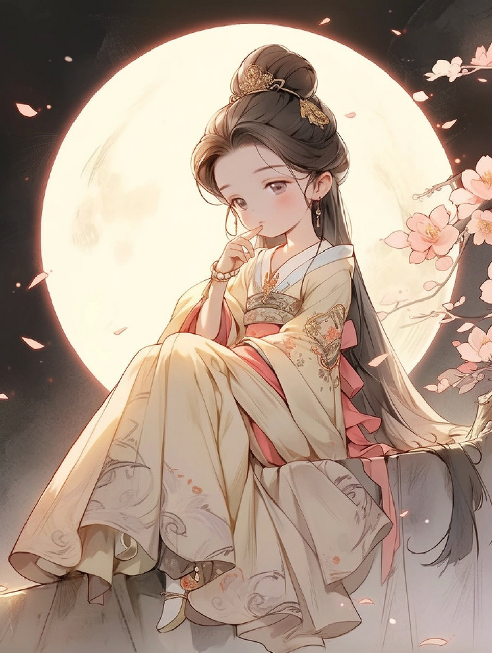 月下美人思故乡女生头像 676767 #古风插画