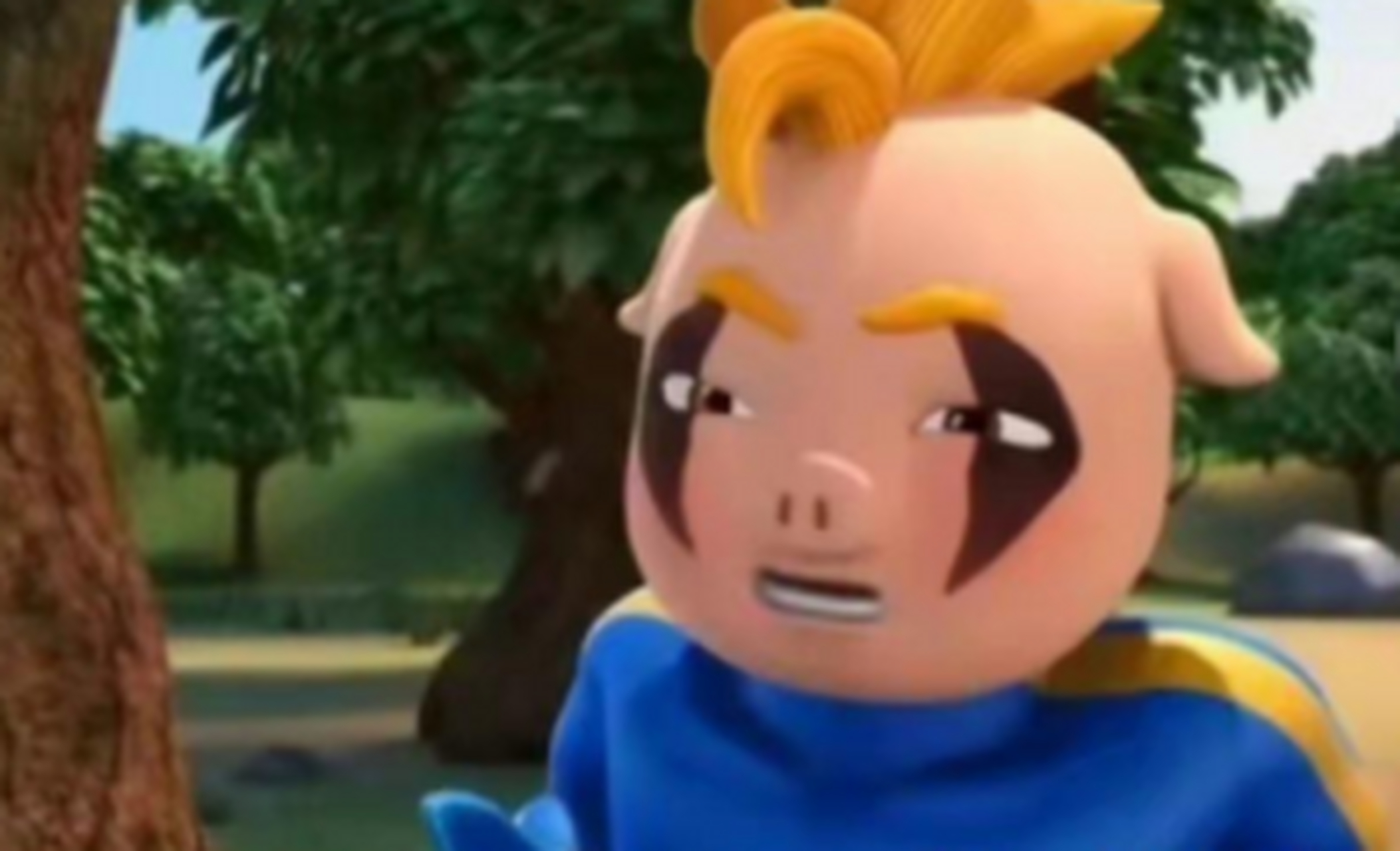 超人强摘下眼镜的样子