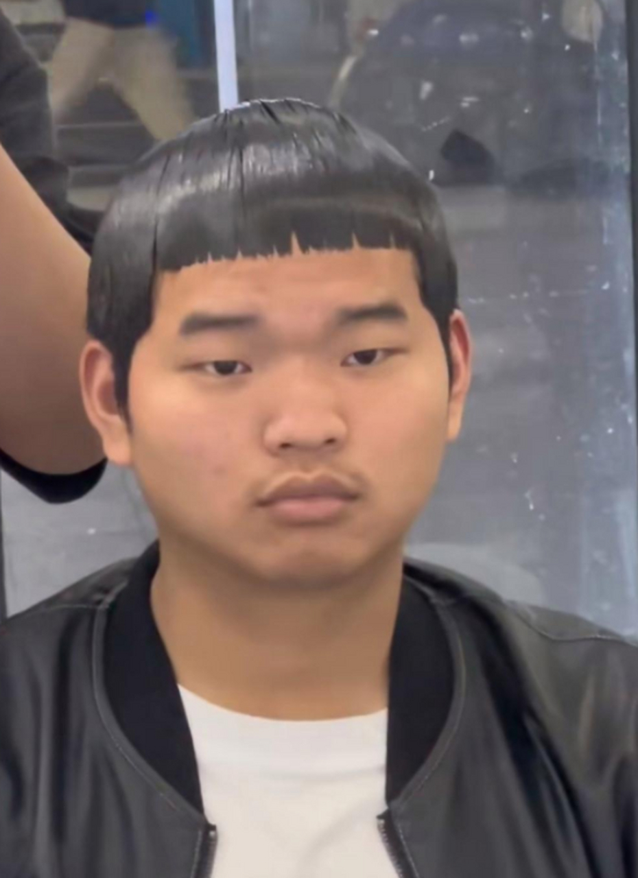 这发型可以当头盔用