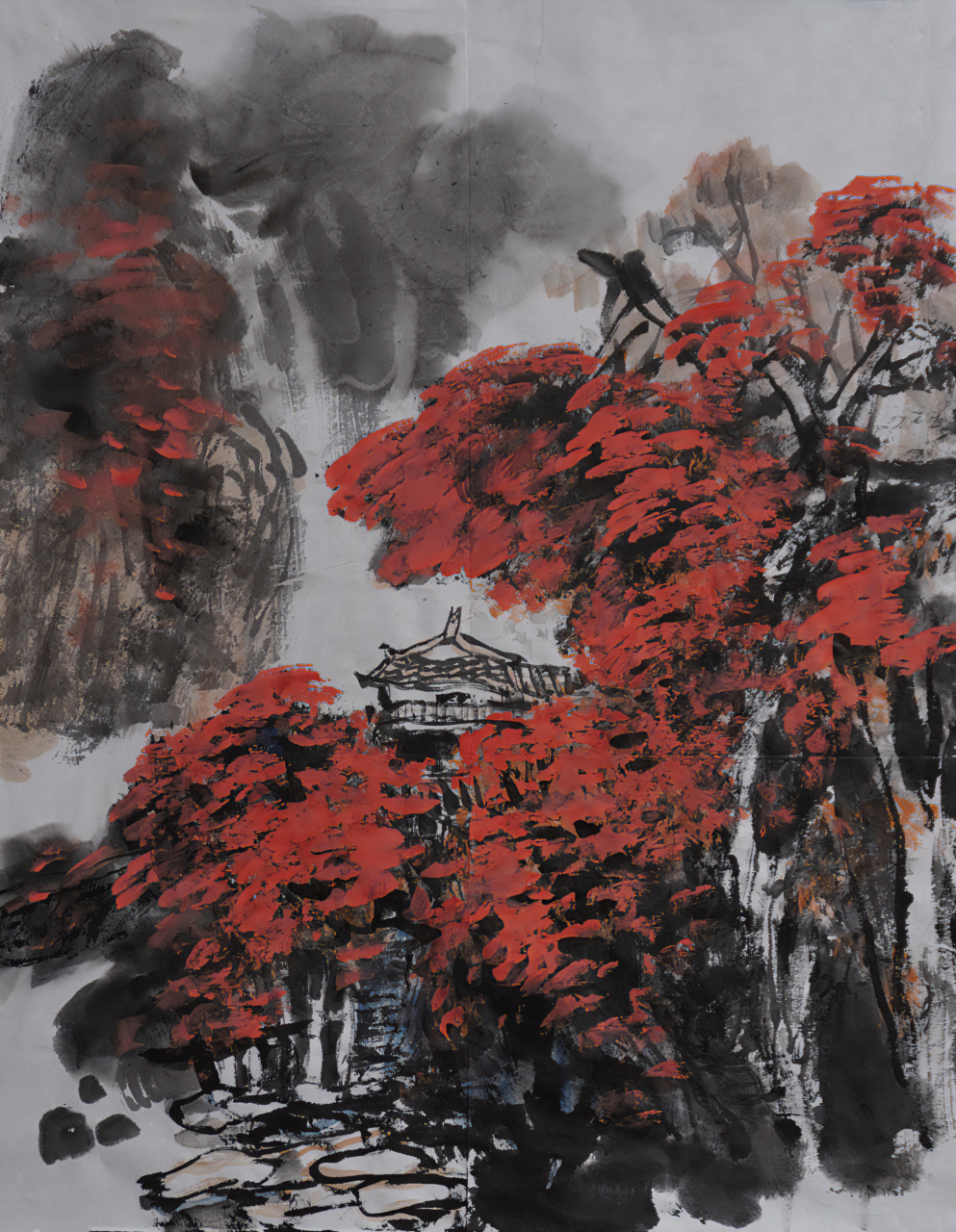 张际才老师的现代写意山水画,个性十足,风格鲜明,自成一家,在当代