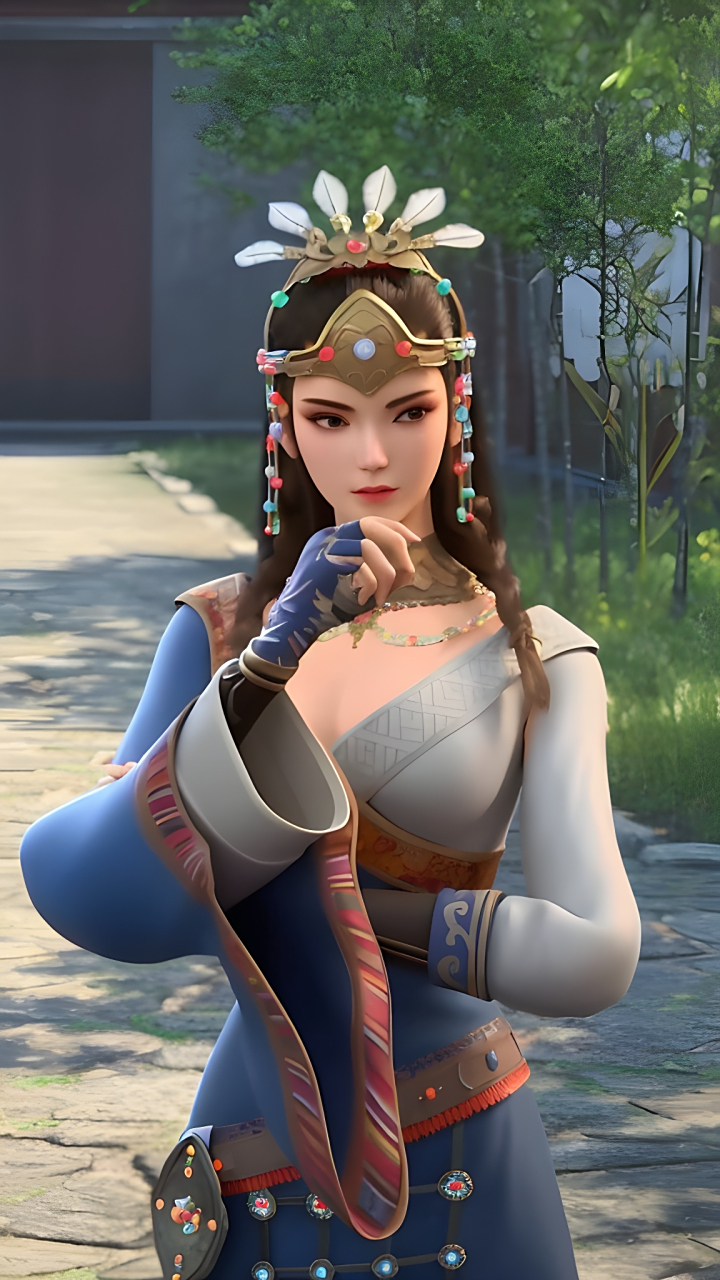 国漫壁纸|新晋国漫女神"慕容燕"高清ai精修手机壁纸:动画《真阳武神》