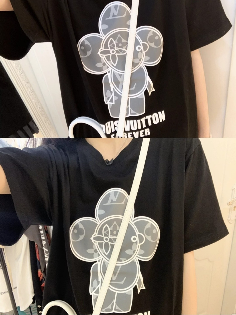 lv短袖t 路易威登 louis vuitton胸前印花熊图案非常的帅气 情侣同款