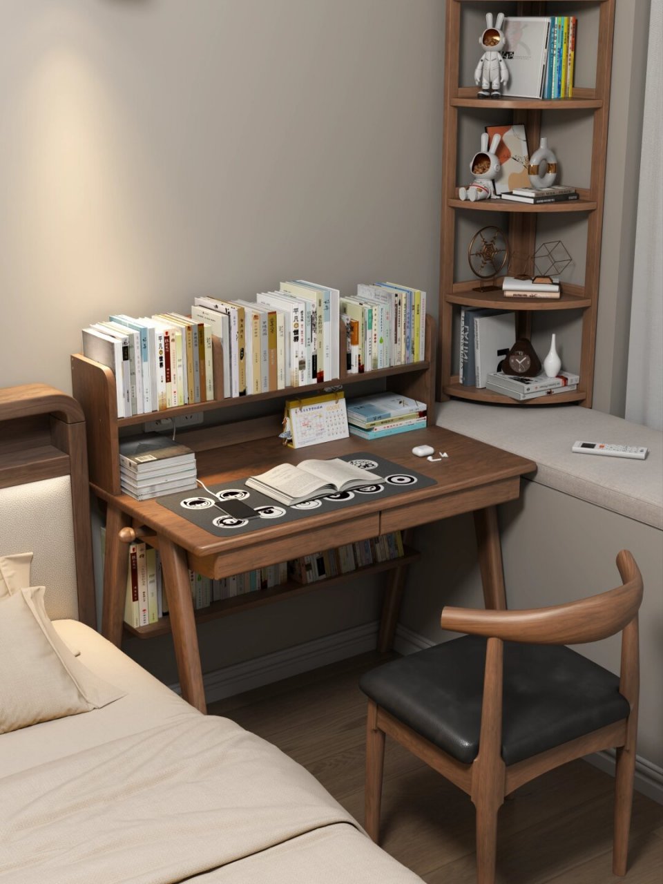 卧室理想实木书桌～好适合小户型😝😝  🔷这款书桌拥有100*60cm