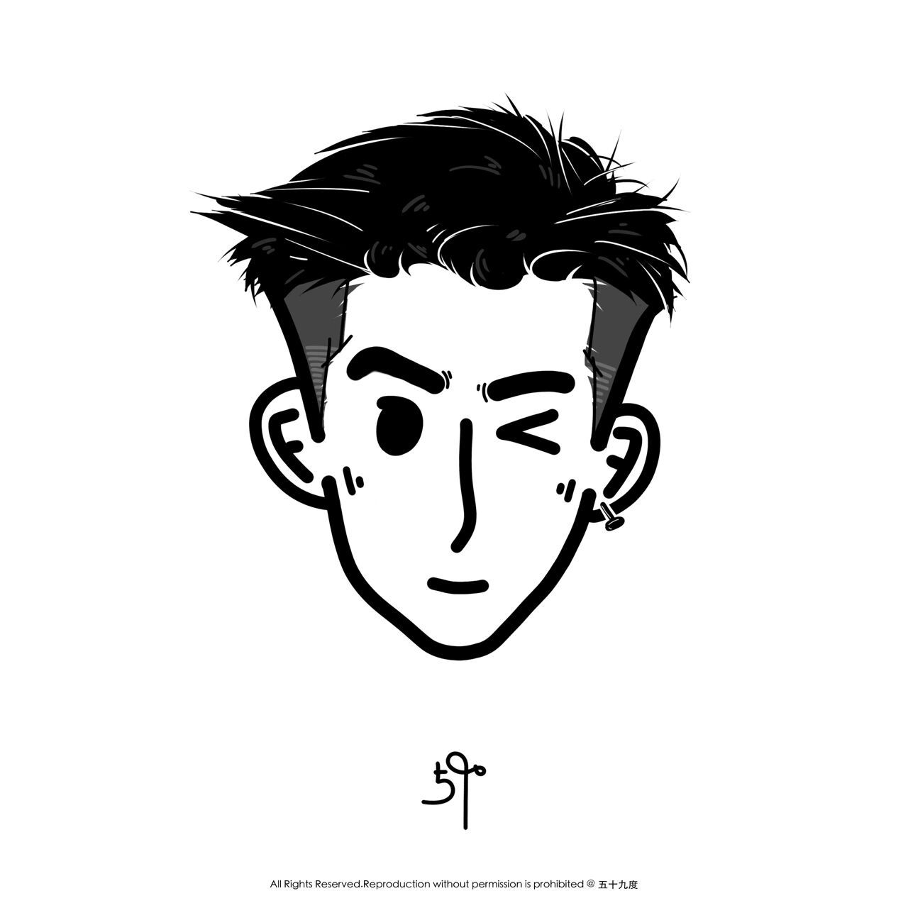 59° procreate 男生头像