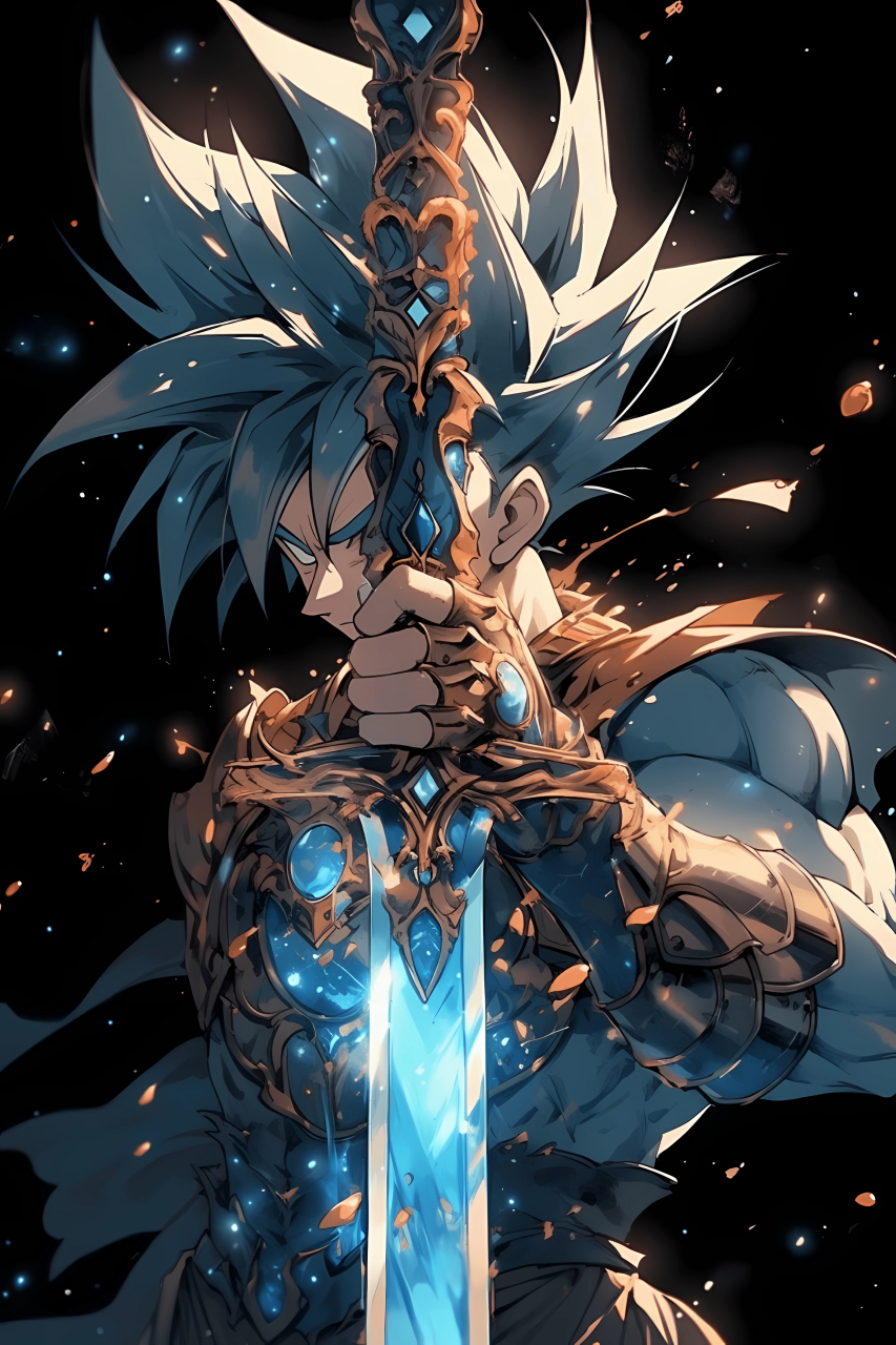 今天给大家带来的是赛亚人孙悟空手持大宝剑的高清壁纸,炫酷程度简直