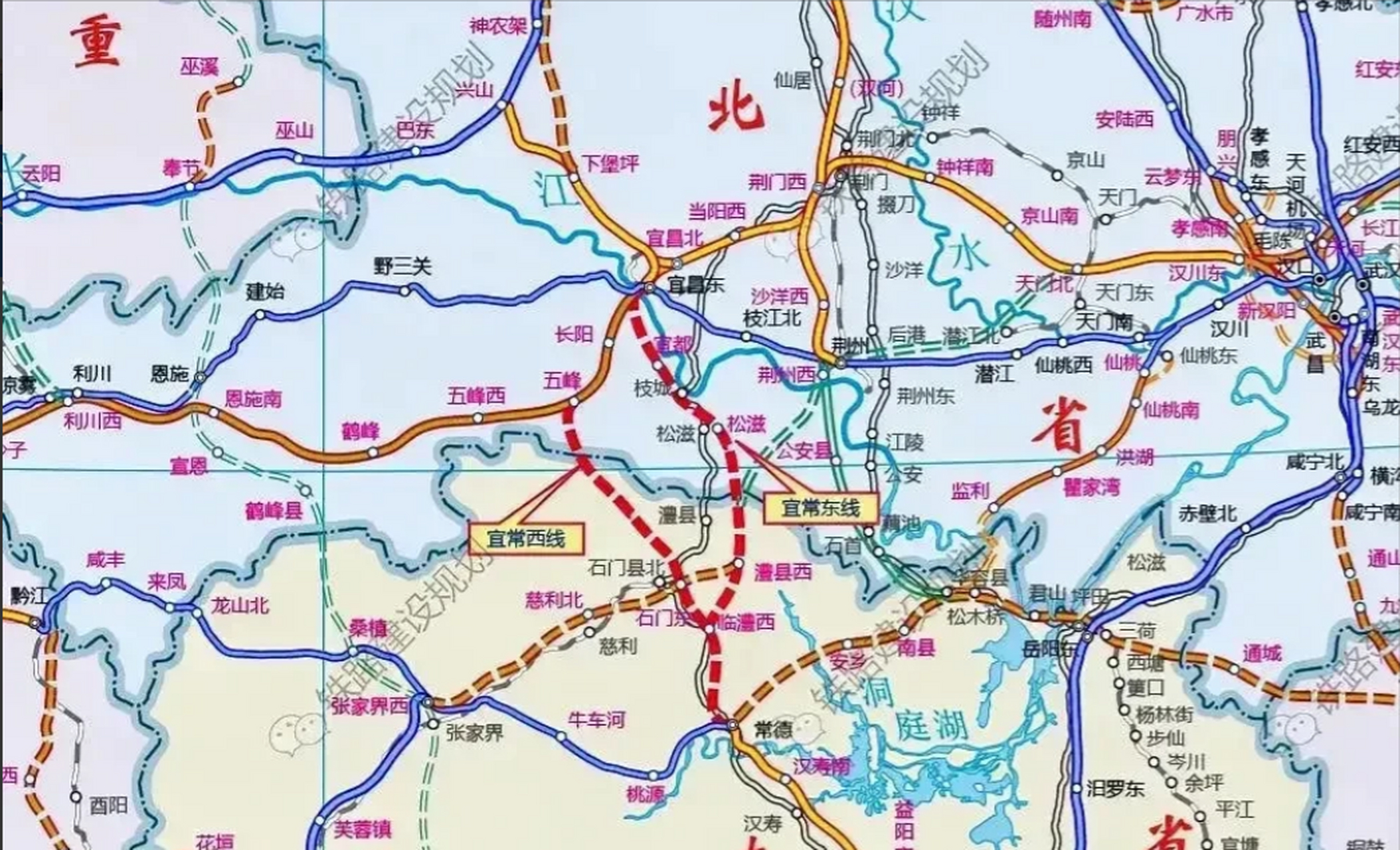 这么一对比,宜昌至常德高铁走东线虽然距离长一点,但是实用性会更高