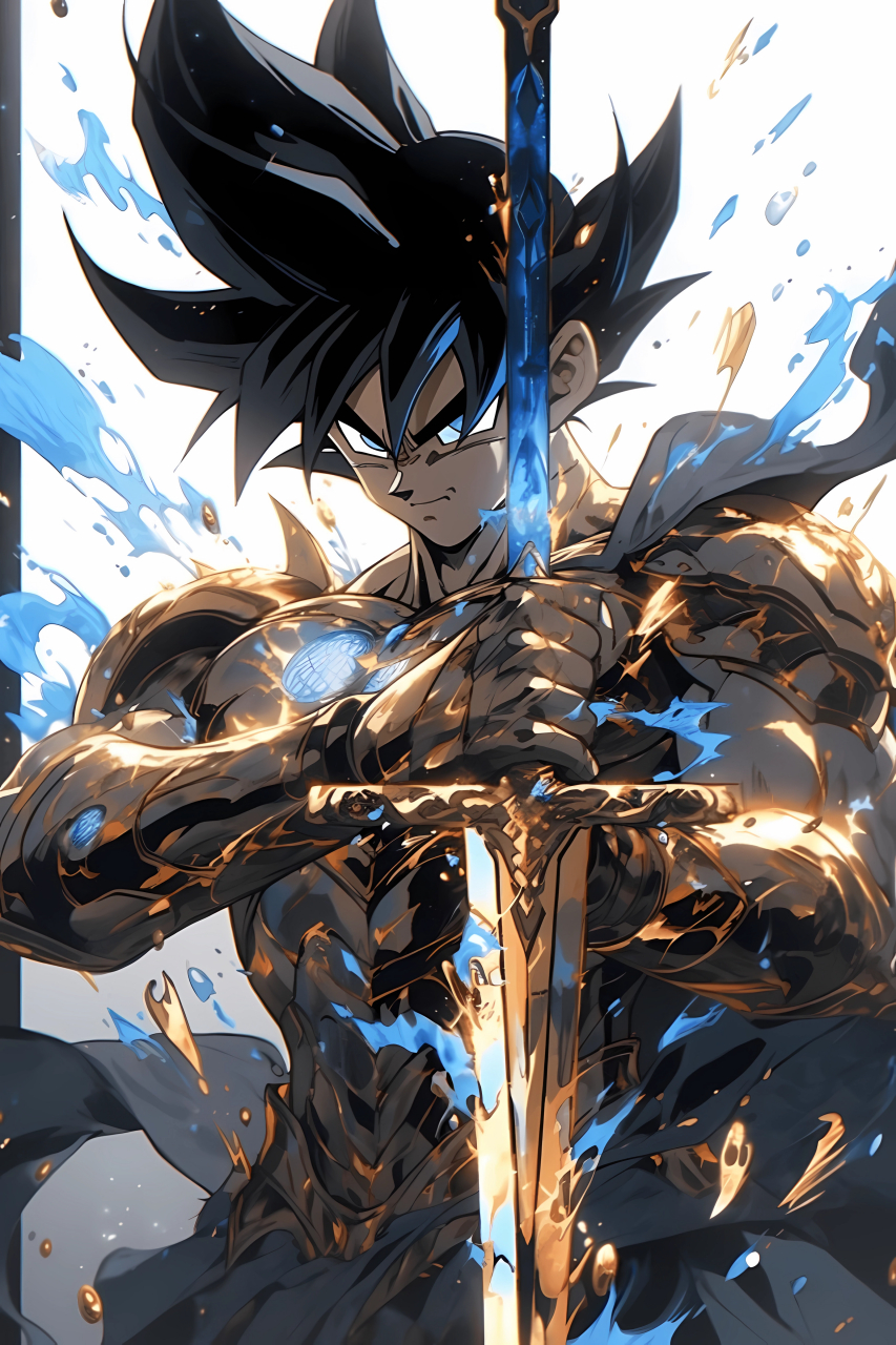 今天给大家带来的是赛亚人孙悟空手持大宝剑的高清壁纸,炫酷程度简直