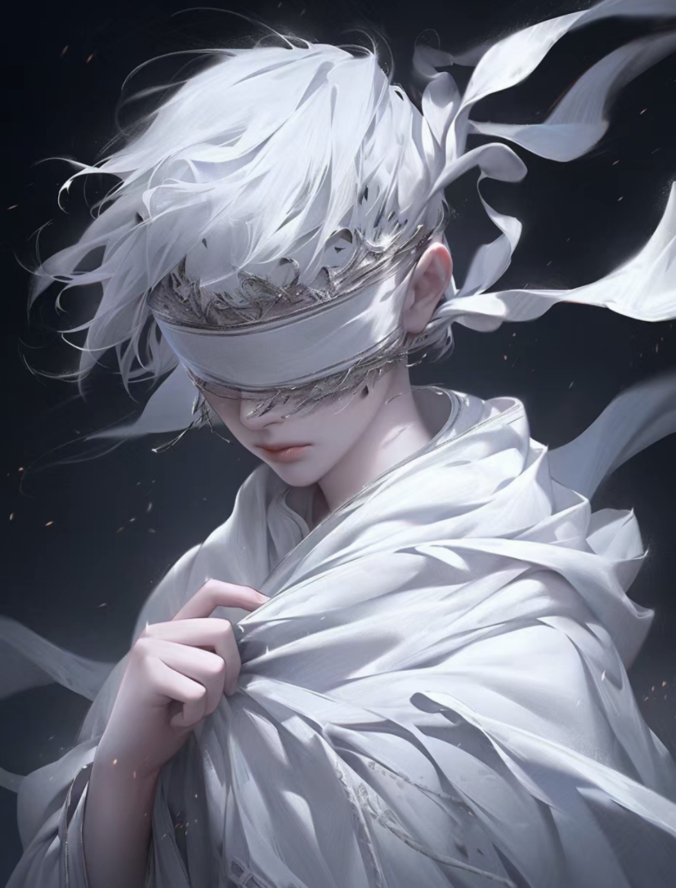 仙侠风蒙眼男生头像#动漫头像# #二次元