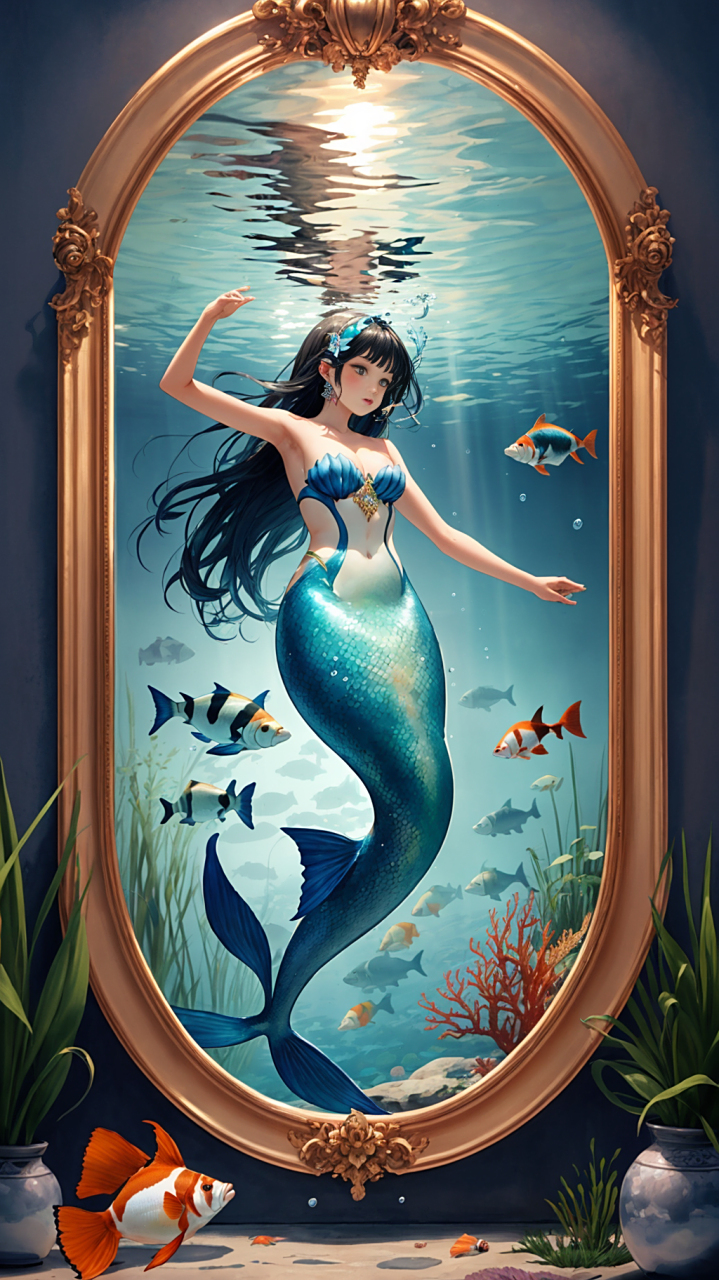 这个美人鱼有点丰满#ai二次元绘画# #壁纸# #ai共创计划