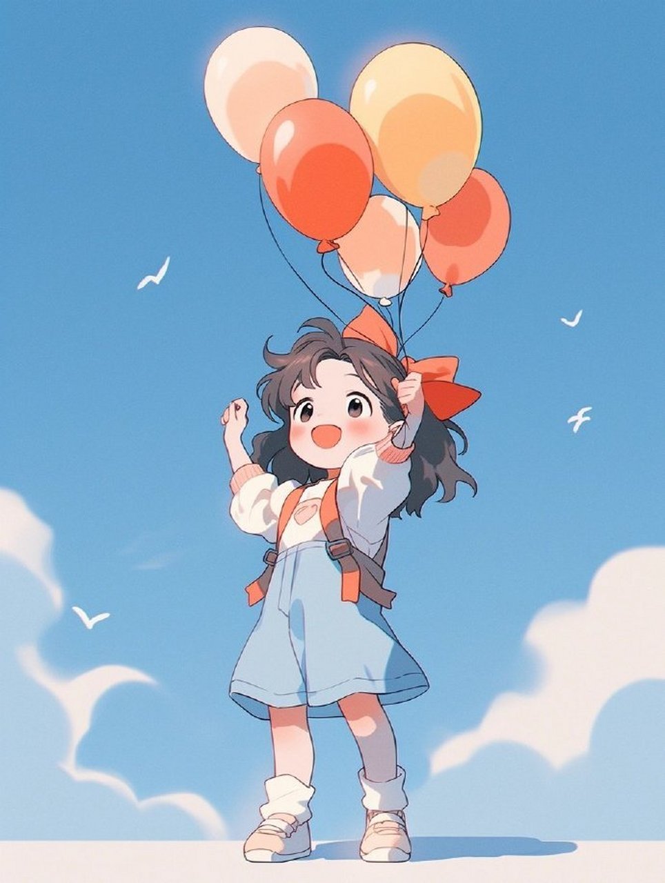 萌哒快乐气球女孩治愈头像
