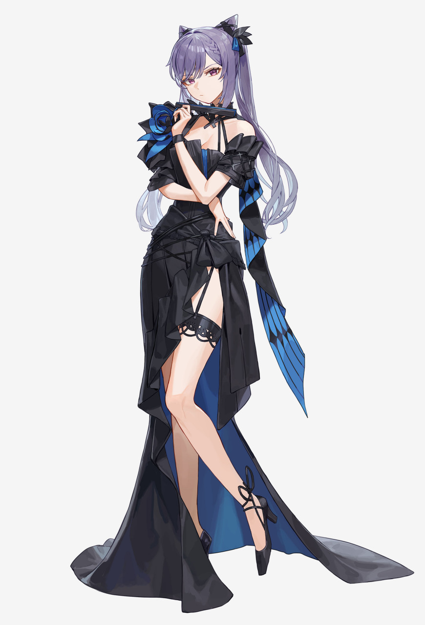 晚礼服刻晴 这腿和脚的比例 是用了美颜相机吗? #九月动态激励计划