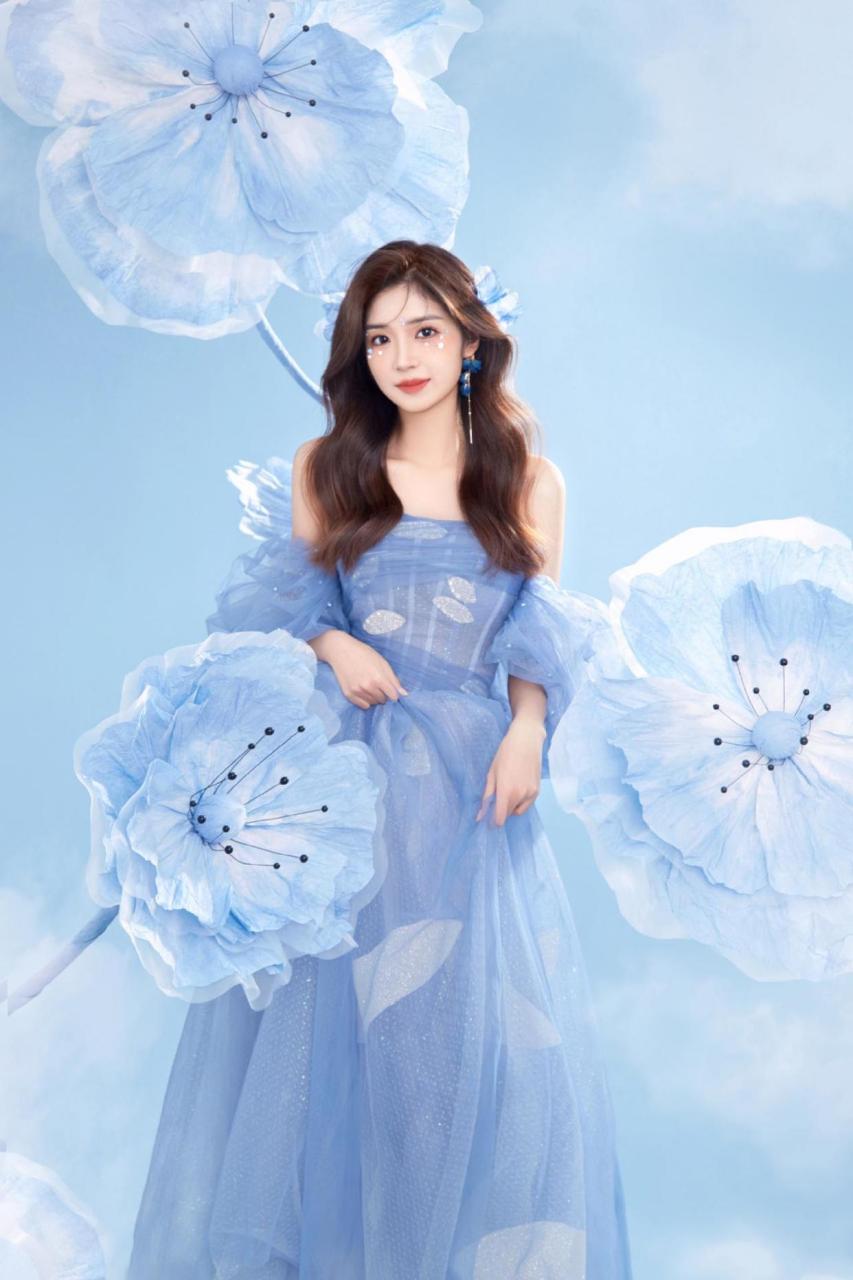 梦幻蓝色写真,看起跟小仙女一样