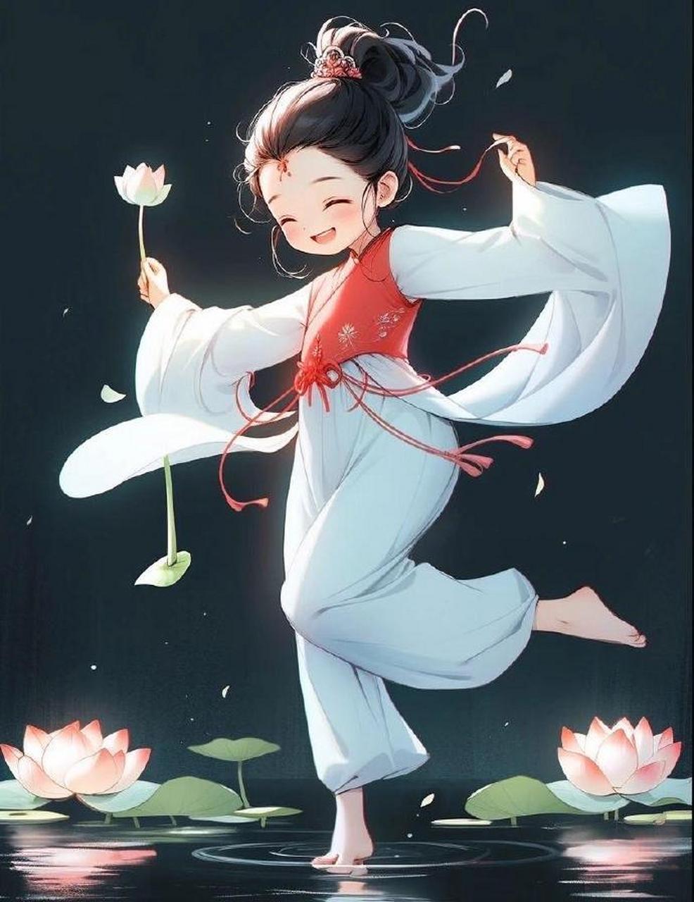 翩翩起舞的荷花小精灵头像 古风治愈系~209220 676767