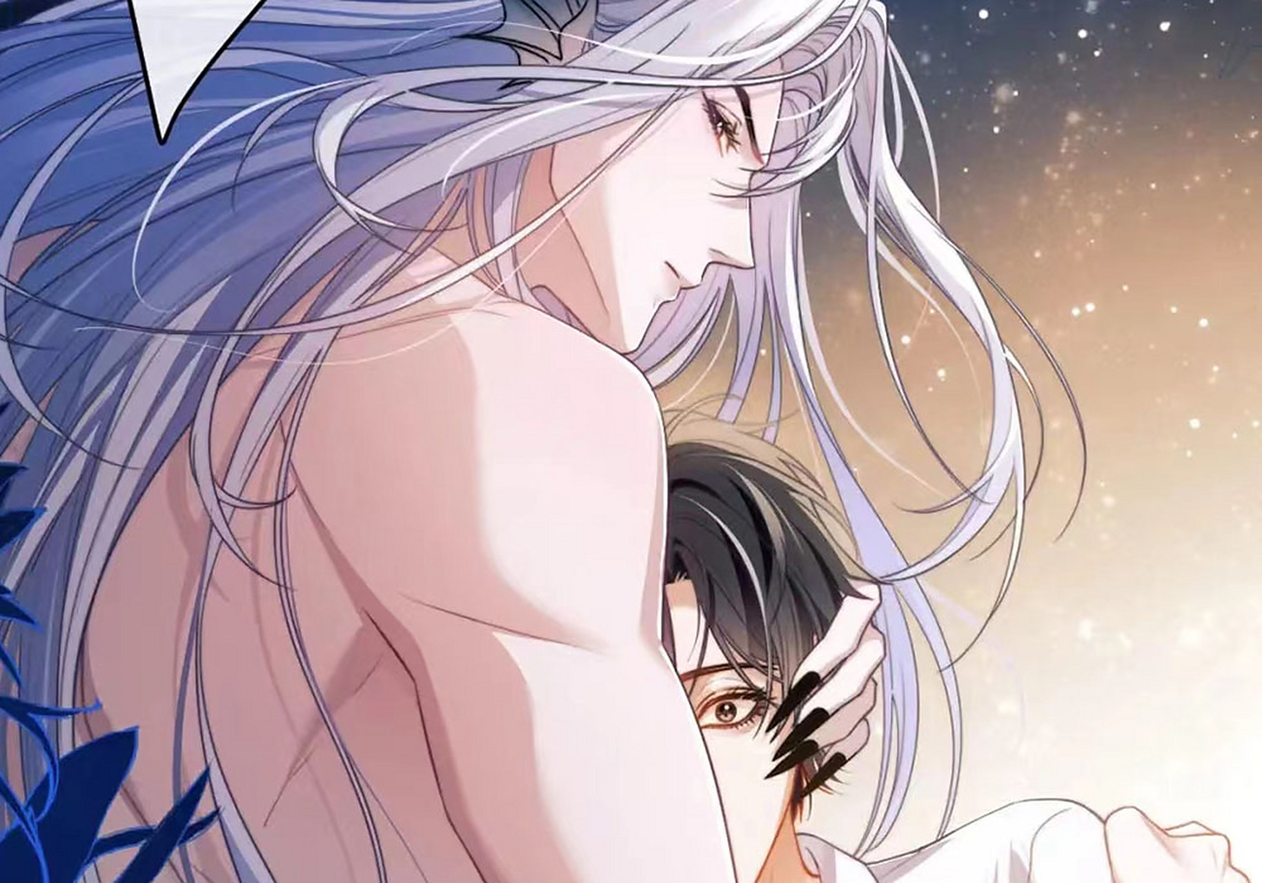 德萨罗人鱼的新画师画风更加精致细腻了,阿伽雷斯把德萨罗稳稳护在怀