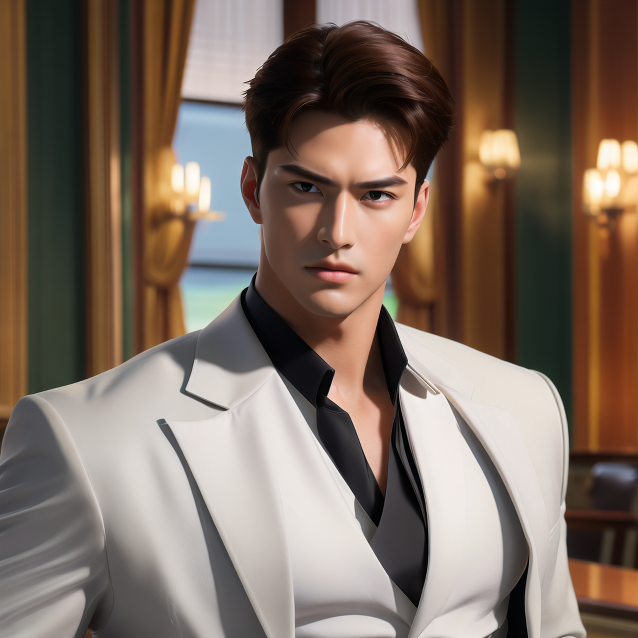 ai绘画# #ai二次元绘画# 霸道总裁,酷酷的