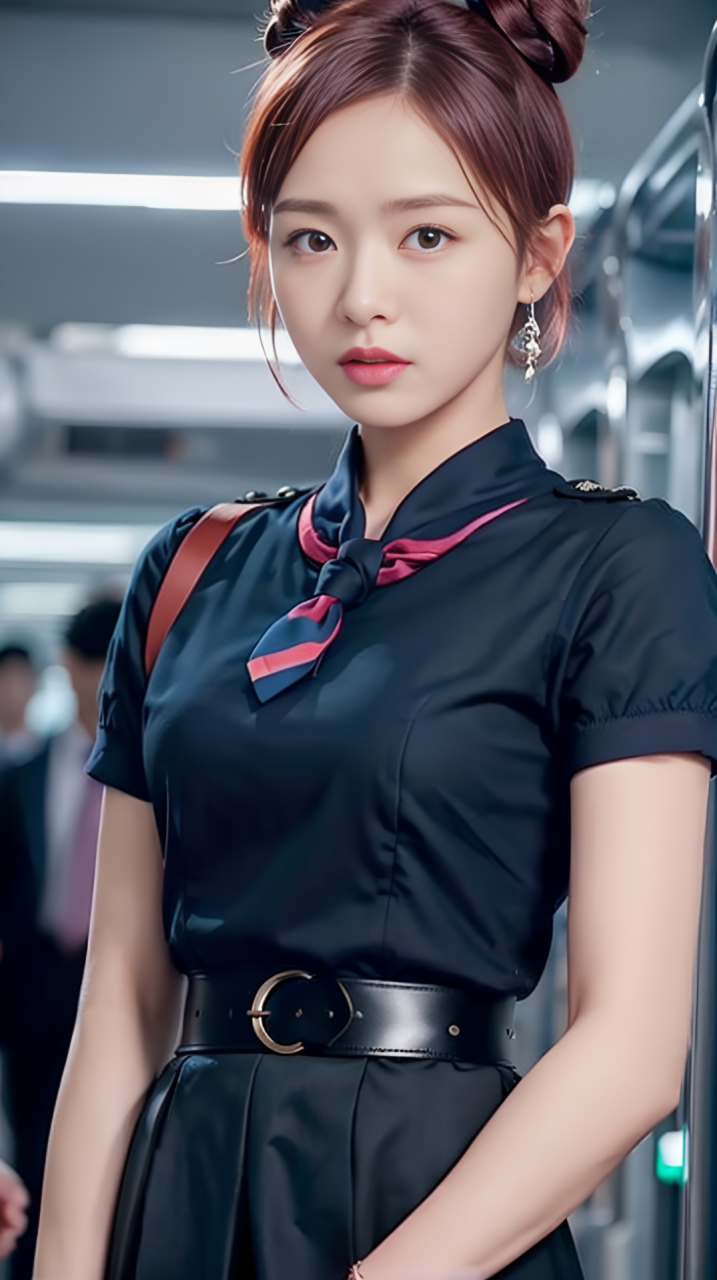 ai美女-丸子头清纯气质的空姐(3)#空姐# #空姐日常# #空姐制服