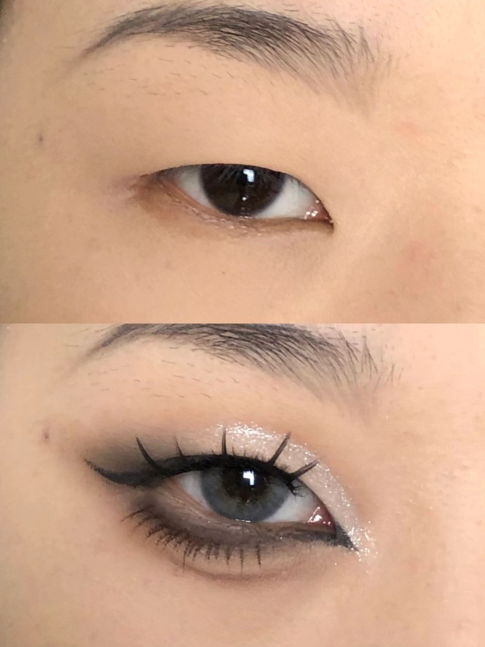 单眼皮都去尝试一下黑色截断眼妆吧 以前画黑色眼影经常失手 发现原来