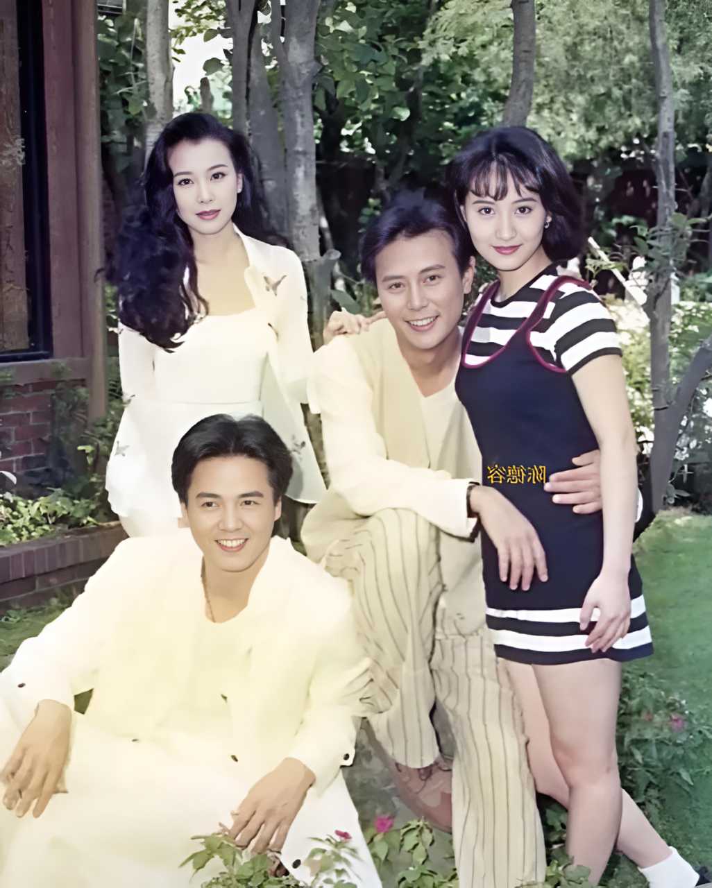 1996年,左起陈德容(22岁),刘德凯(43岁),林瑞阳(36岁),肖强(28岁).