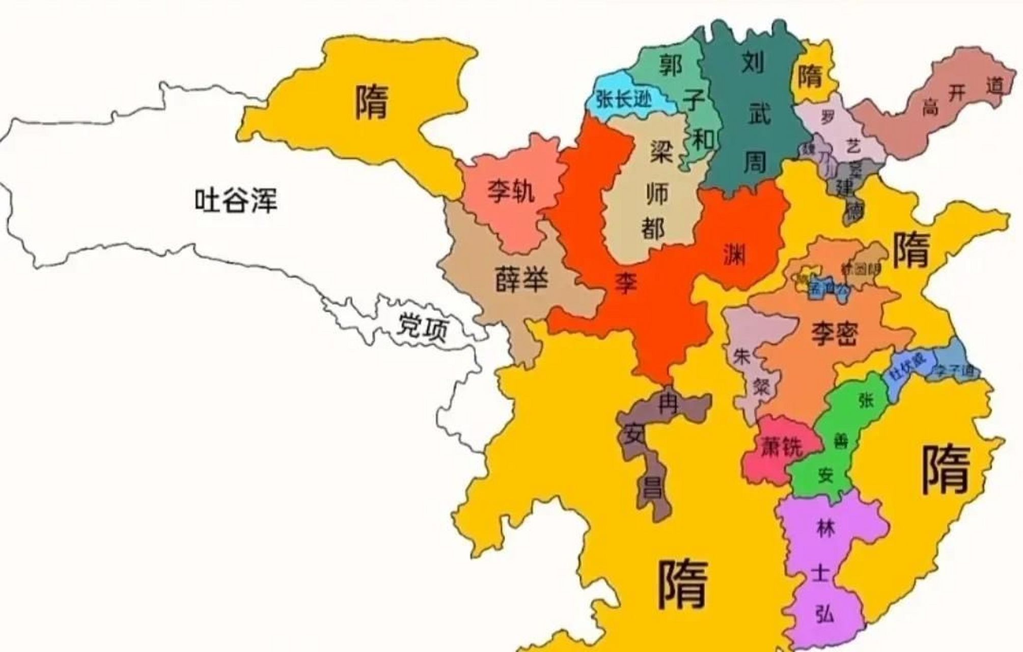 一张图让你看清隋朝末年的形式图.为什么历史上总是北方造反的最多?