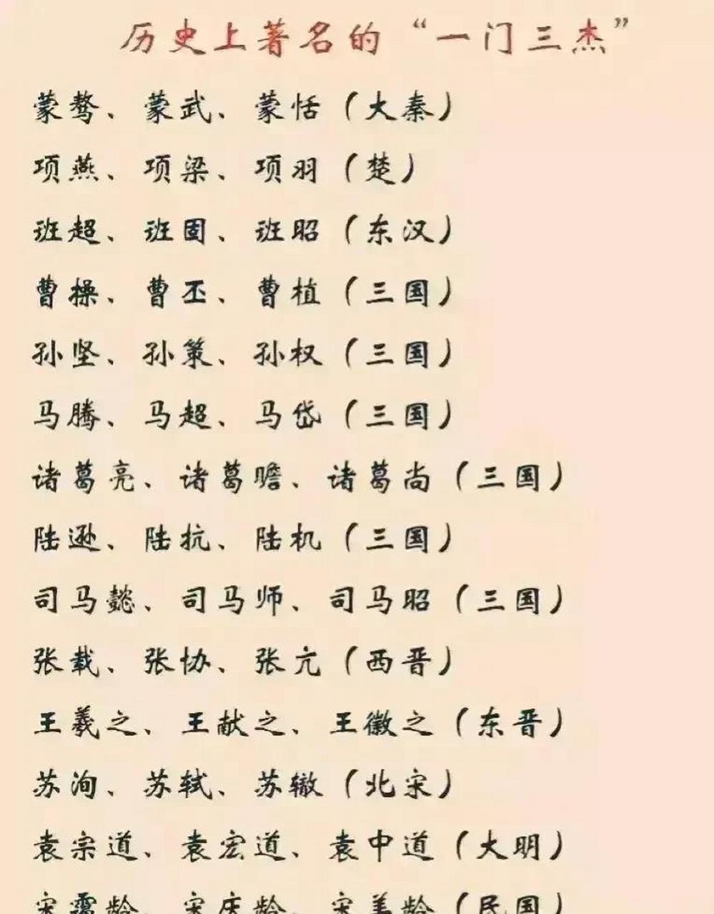 百家号星火计划# 历史上有名的那些一门三杰们,你