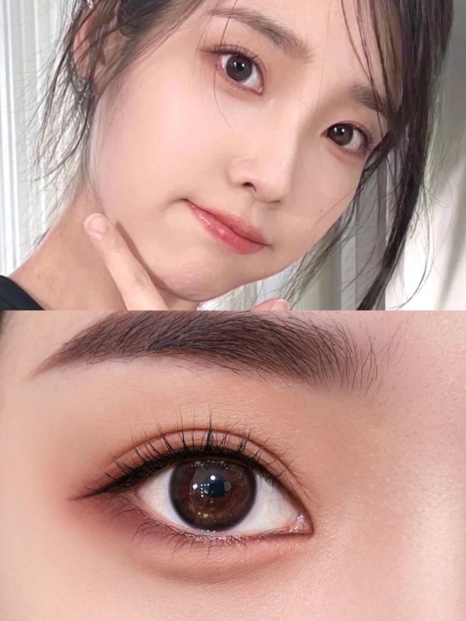 新手眼妆,高级日常清透感纯欲伪素颜妆容 iu的新自拍 真的被美到了!