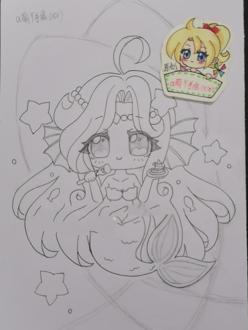 双鱼十二星座原创简笔画手绘画画的日常教程	"原创(十二星座～双鱼座)