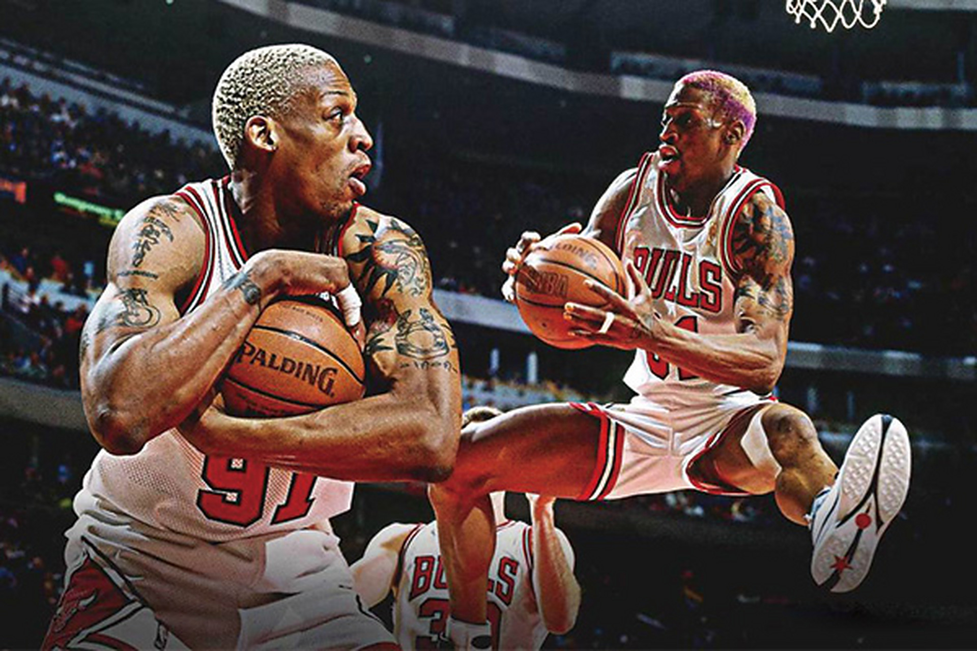 七次夺得篮板王的"大虫"罗德曼,对于篮板的痴迷程度无人能及!