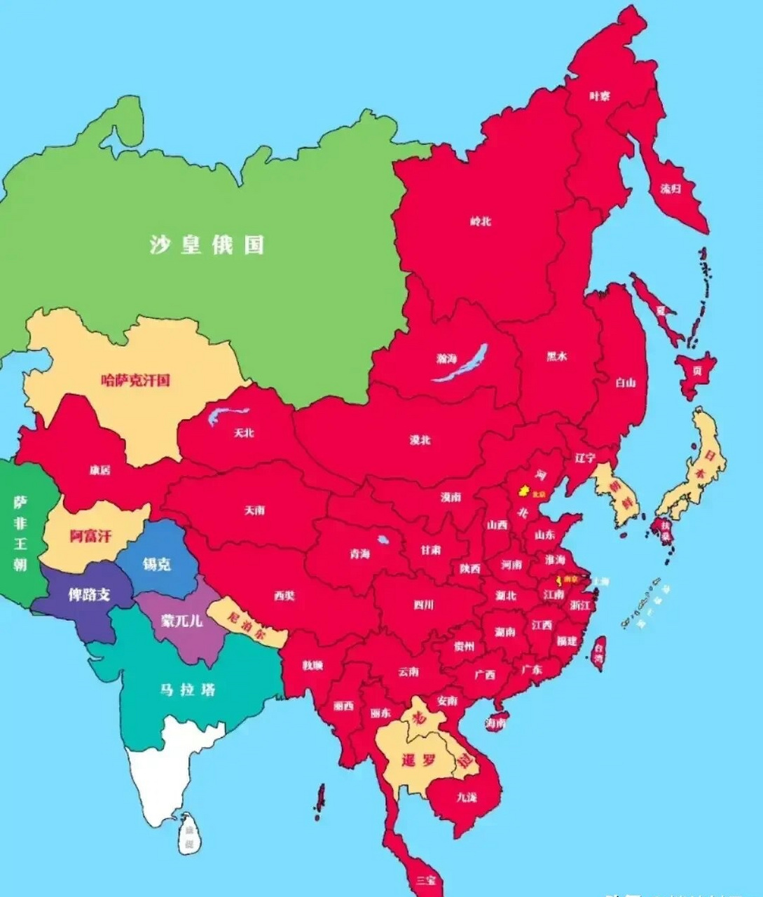 这个是在今日头条上看到的一幅网络地图,绘制者注明这是大明永乐年间