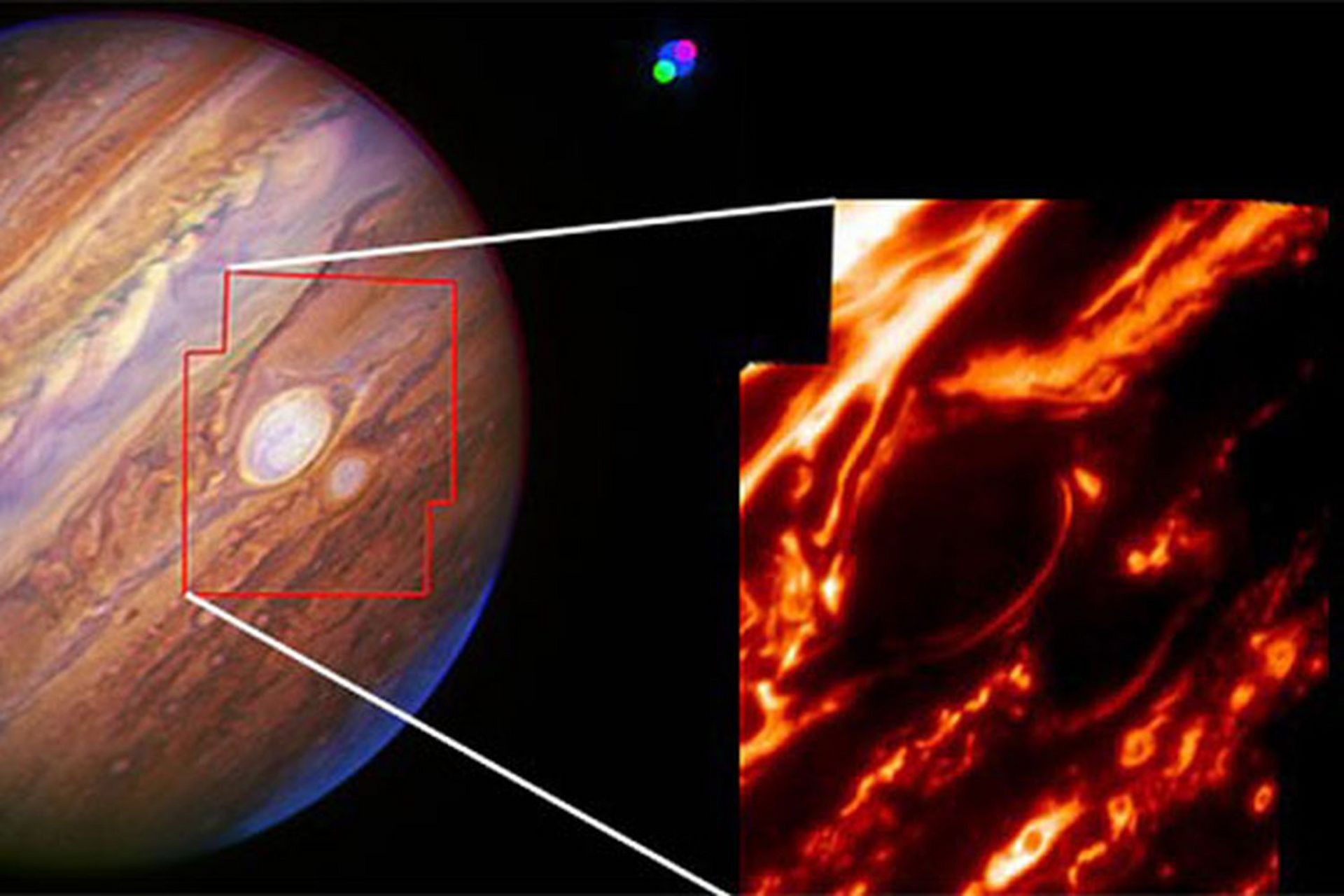 在旅行者2号为海王星拍摄的6000多张照片中,其中一张照片格外的醒目.