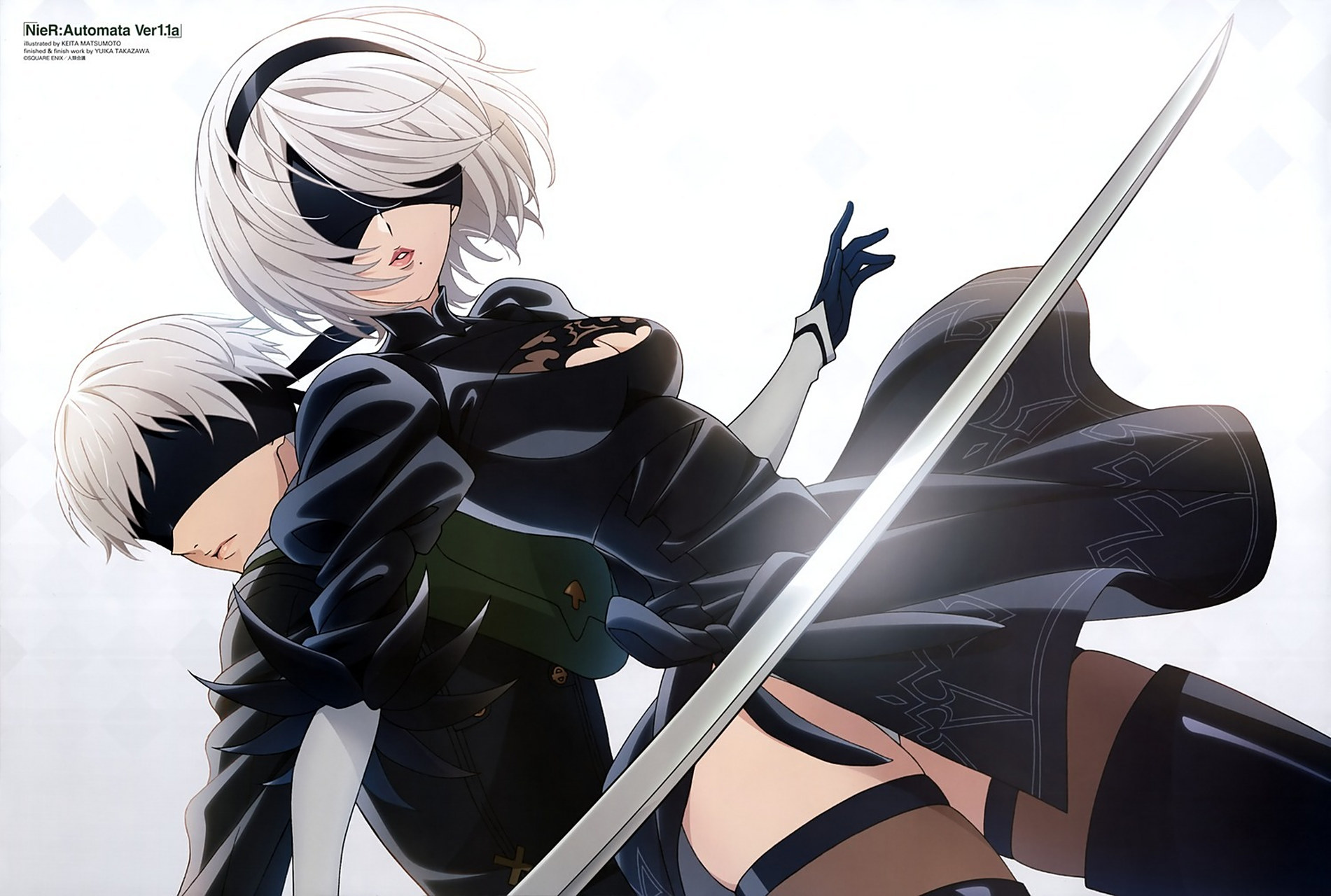 《尼尔》 官方新插图,2b大姐姐来了