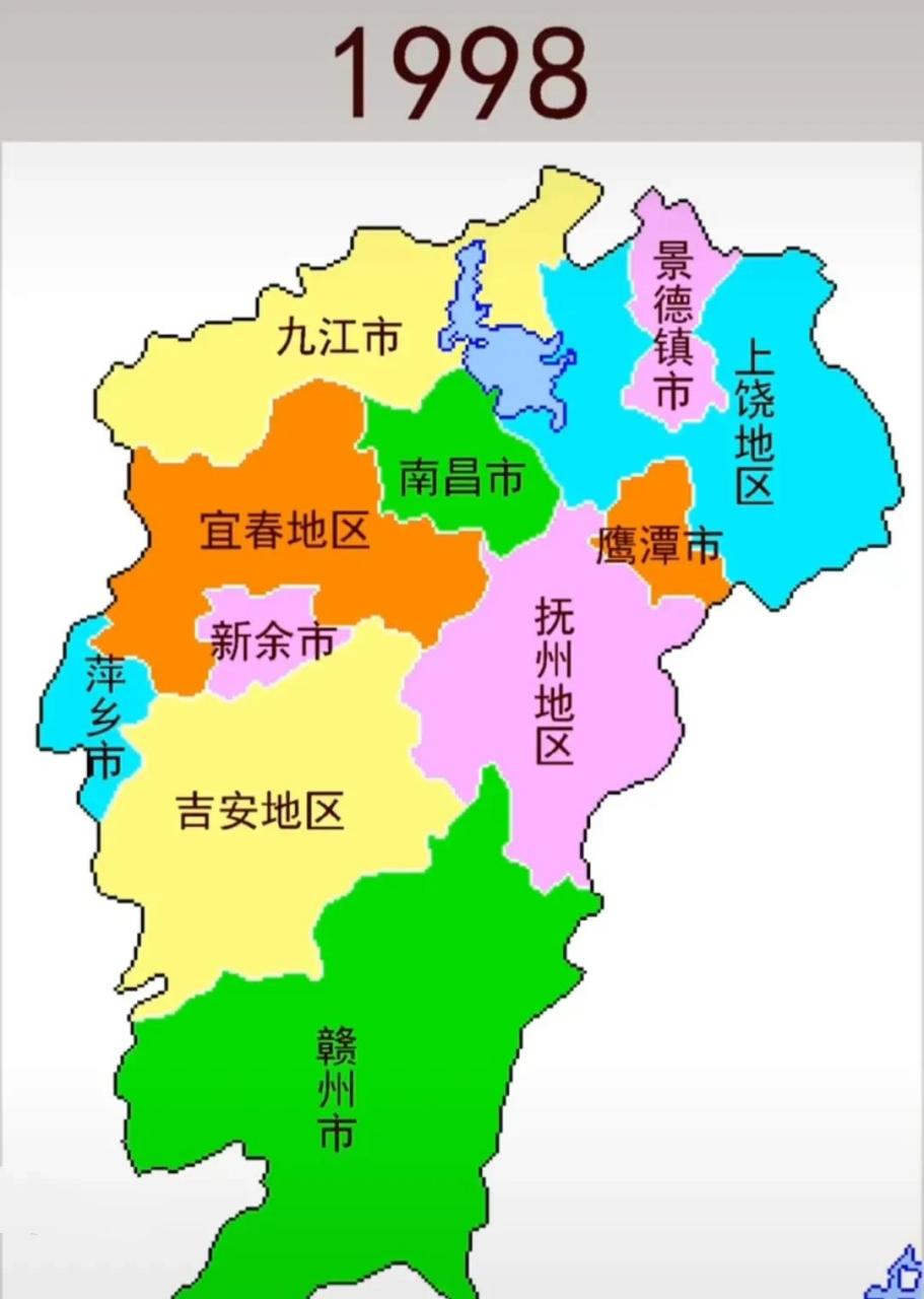 明朝时期的1615年一2015年"江西省"地图行政区域划分变迁,想要了解"