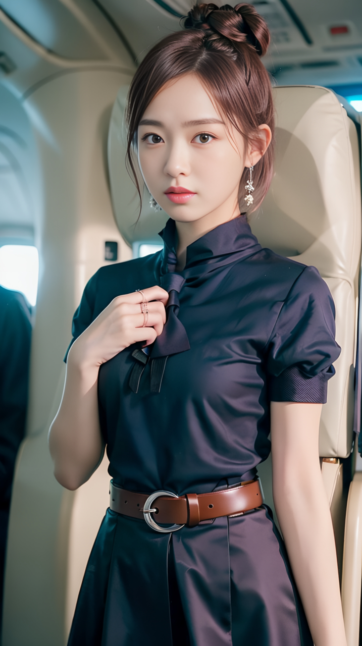 ai美女-丸子头清纯气质的空姐(2)#美女# #空姐# #空姐日常