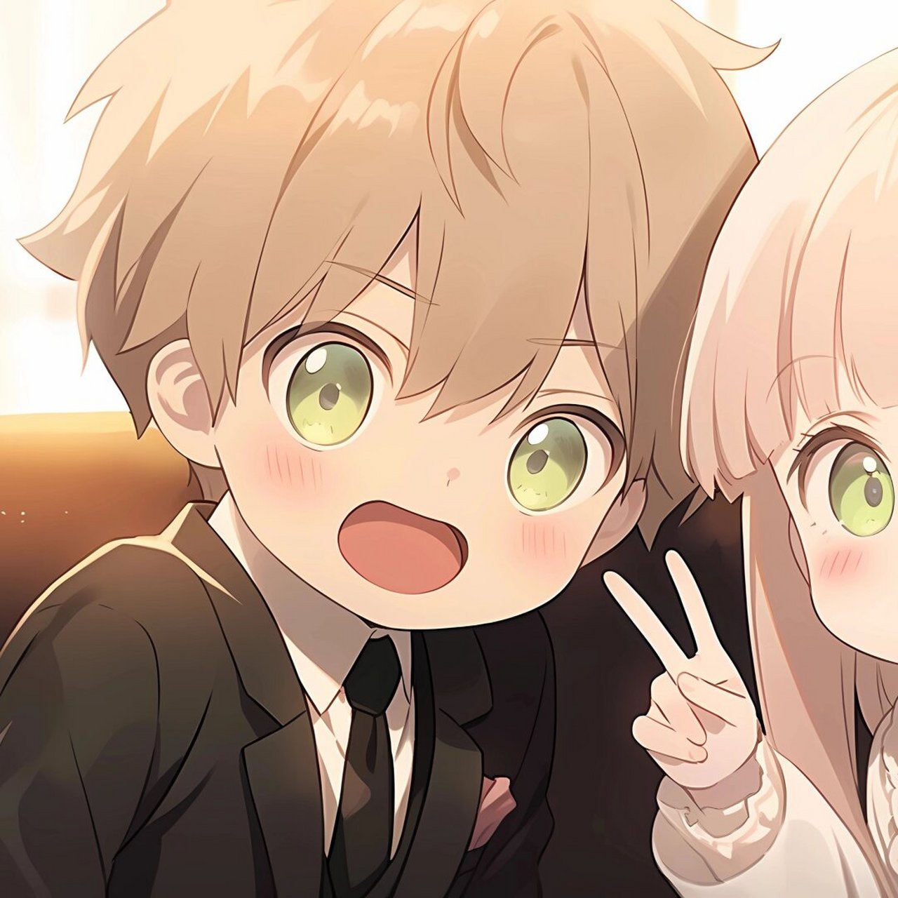 可爱鬼情头|一起来比个耶  有你在我身边,是我最幸福的时刻.