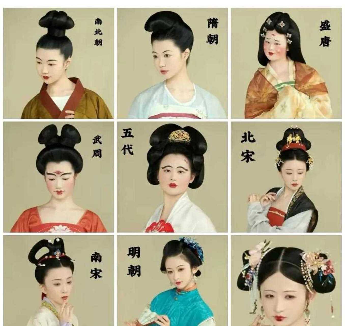 看到一张图有点意思,历朝历代女性发型,最后一个是清朝的