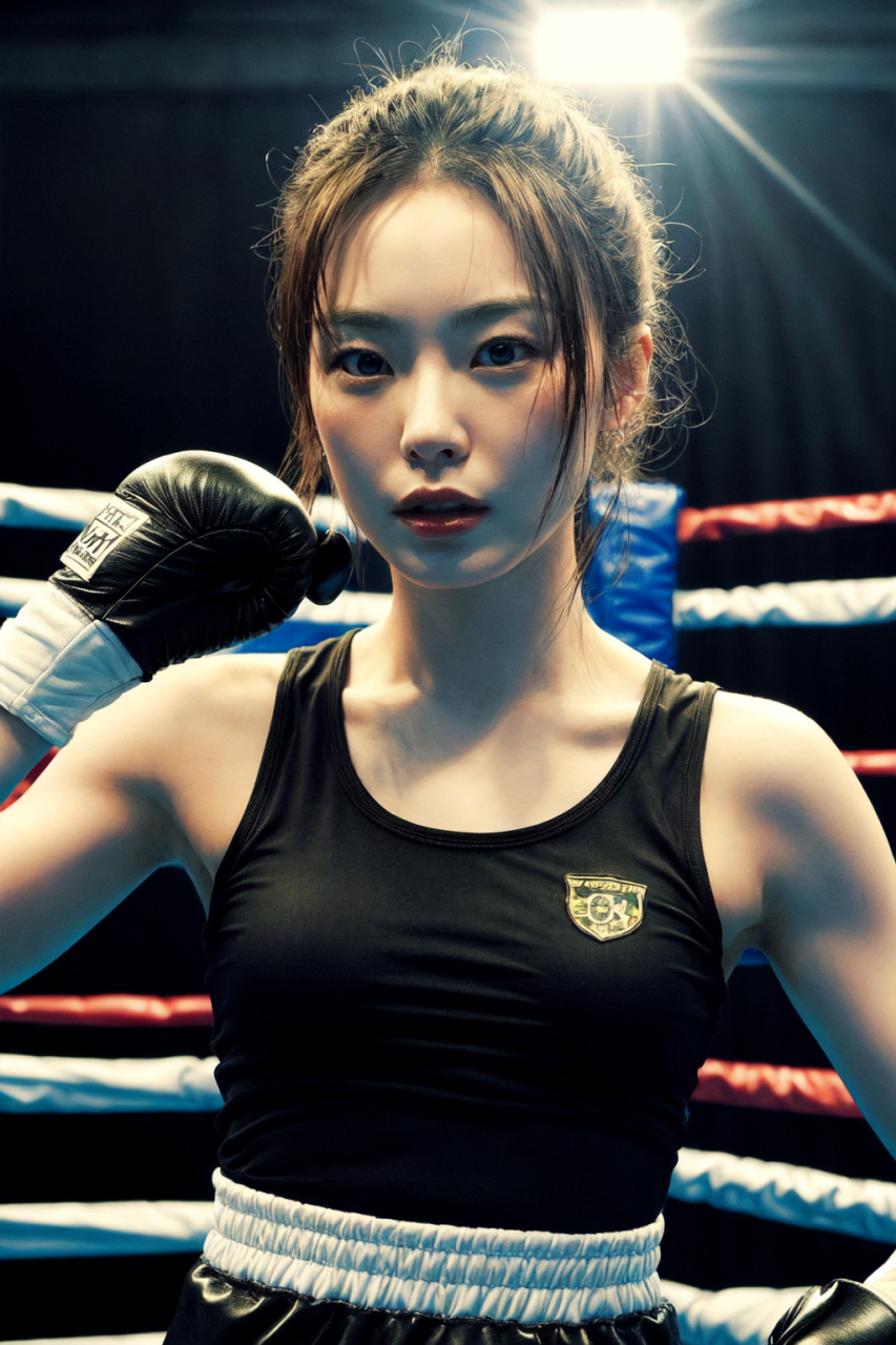 ai美图-酷酷的拳击女孩#ai绘画# #ai