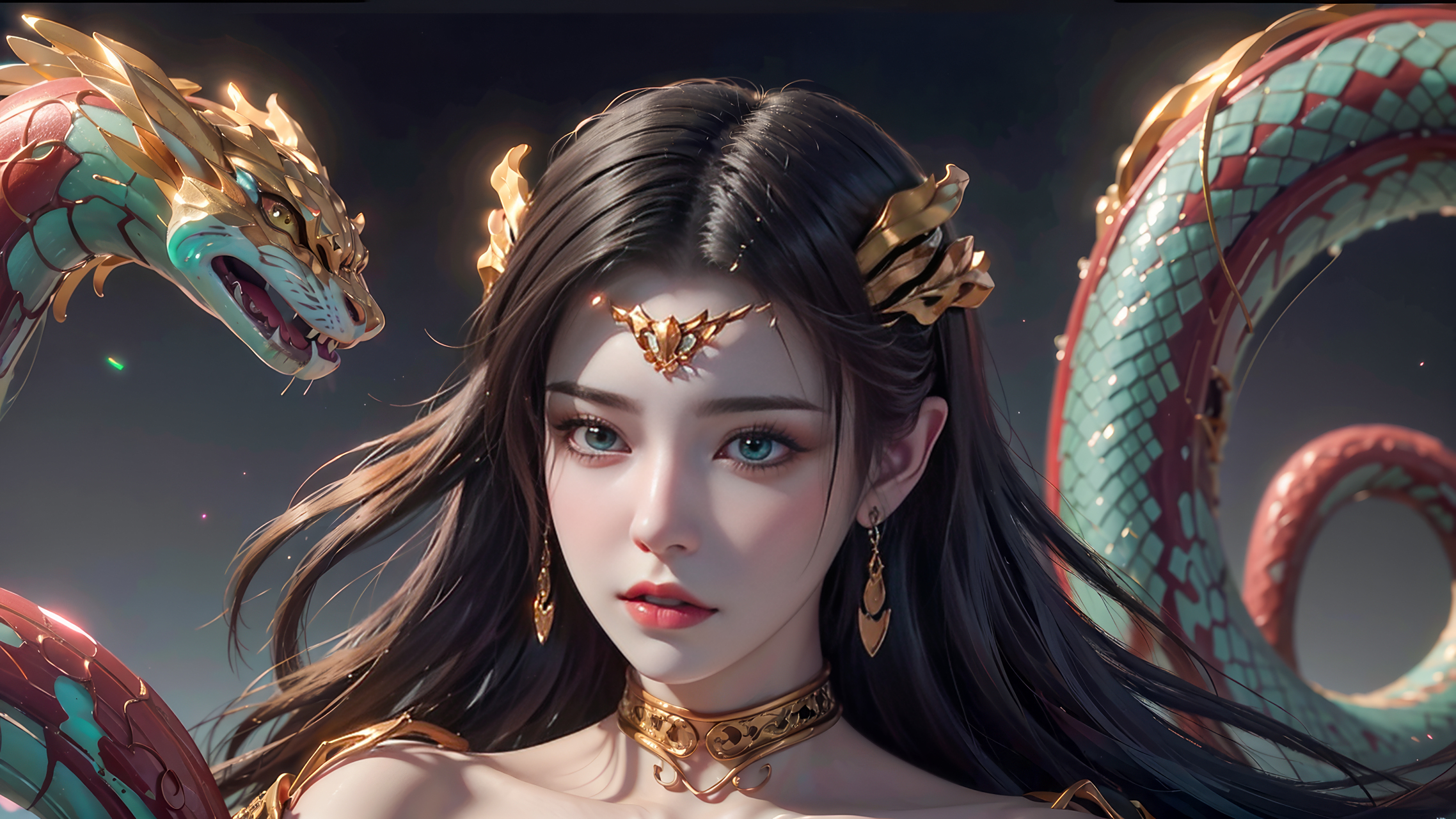 粉紫粉紫的蛇女,反正我感觉还不错#美杜莎