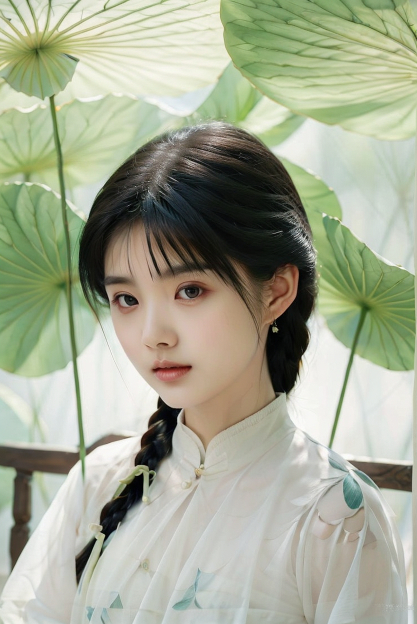 国风美少女写真图集,水墨风格艺术照,小巧玲珑的女生古典国潮壁纸分享