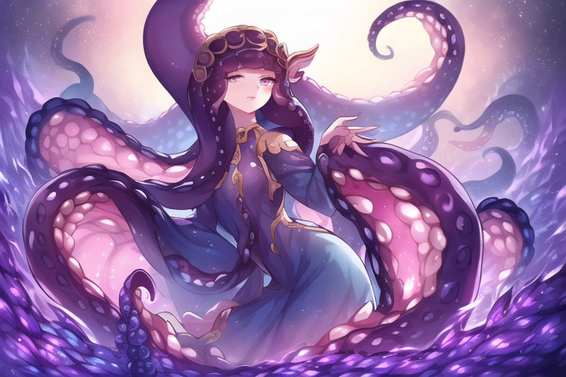 章鱼娘,ai绘制#趣味动漫分享官