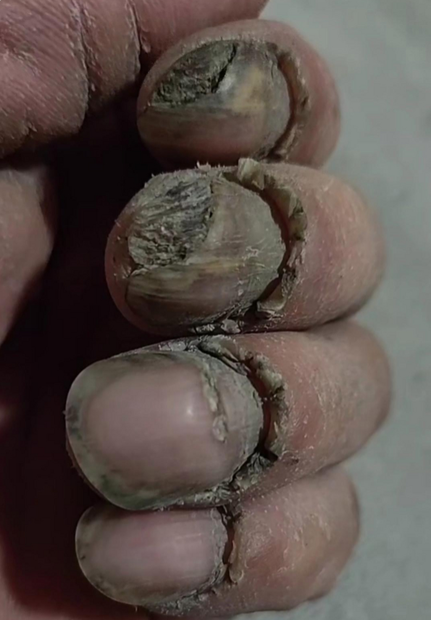 这就是劳动人民的手啊,看到老哥的手感到莫名的心酸!