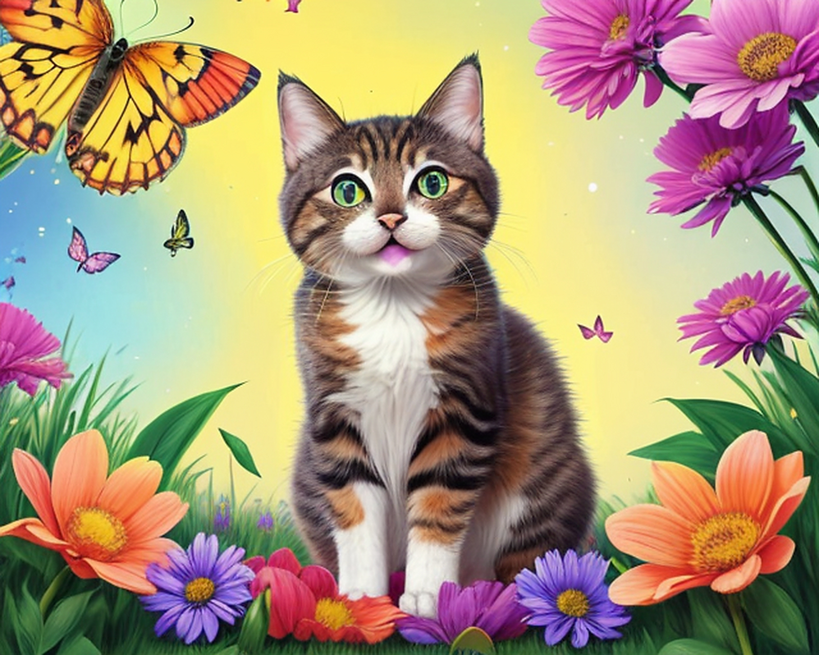 一组由ai完成的可爱猫咪绘画作品#插画# #ai