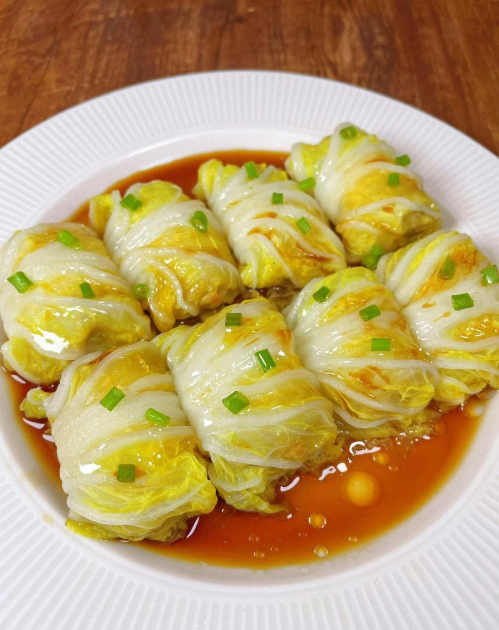 鲜嫩多汁的娃娃菜蒸肉卷,有菜有