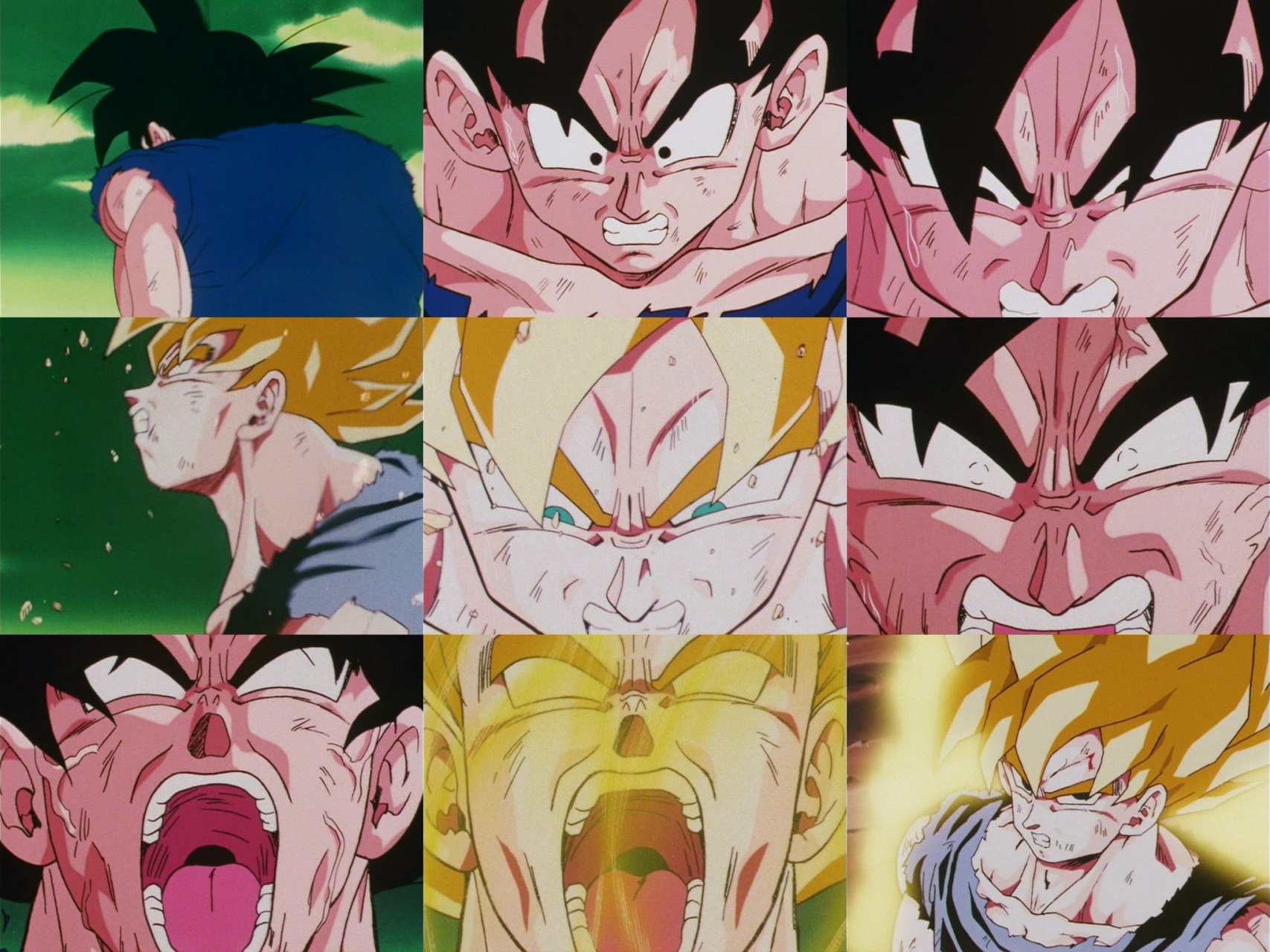 悟空变成超级赛亚人的全过程 ##龙珠# #动漫