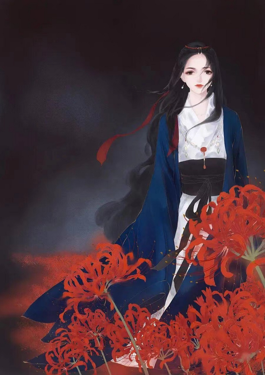 超高清彼岸花插画壁纸,情不为因果,缘注定生死 #古风插画# #古风小