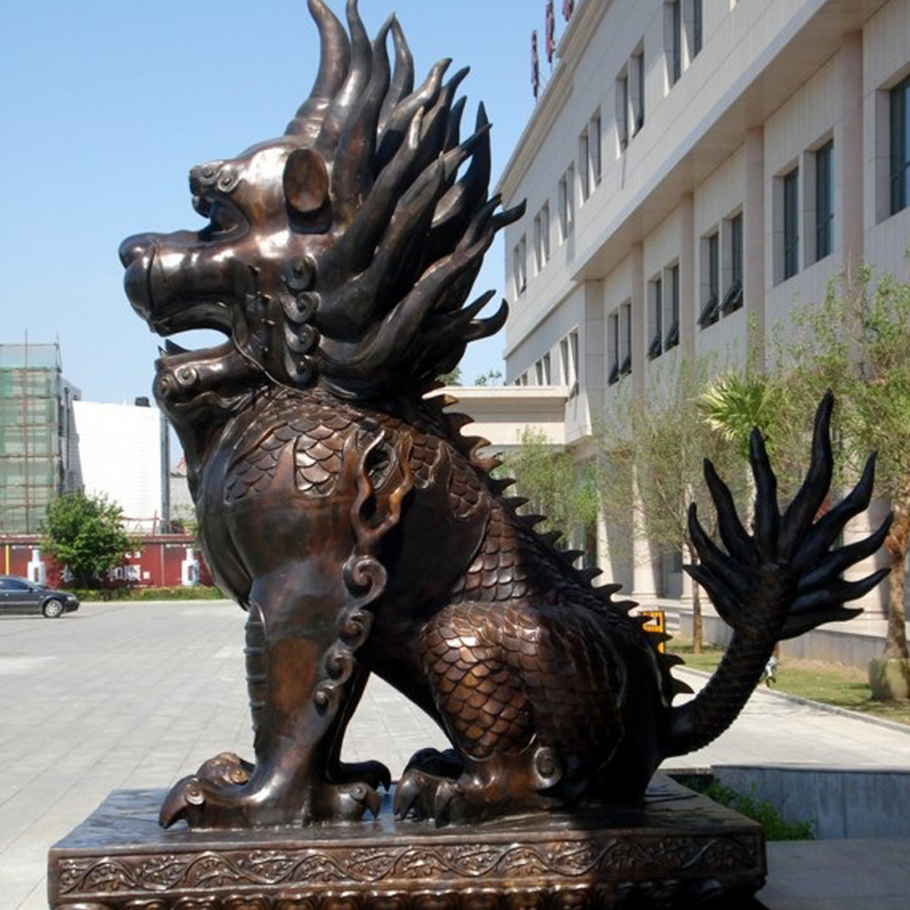 铸铜麒麟雕塑 2米麒麟摆件 招财镇宅铜麒麟