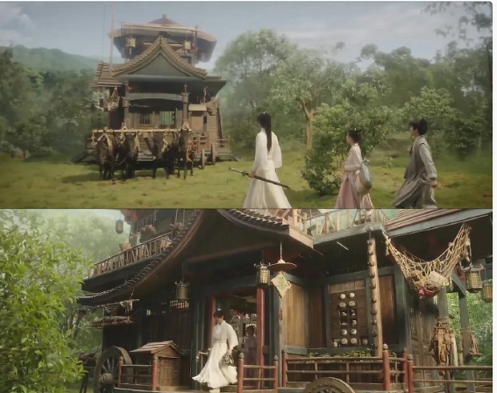 古代的马车越拍越夸张了,这是直接拉了一座城吗?