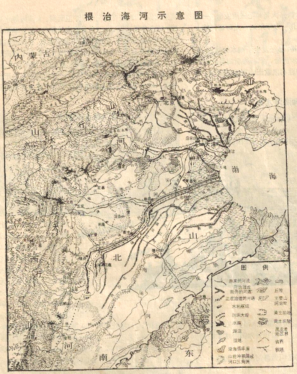 根治海河示意图(1973年)