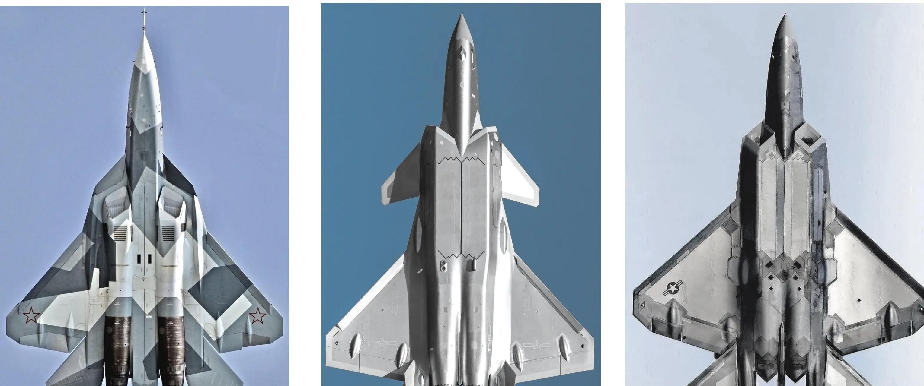 歼20,f22,苏57腹部图!