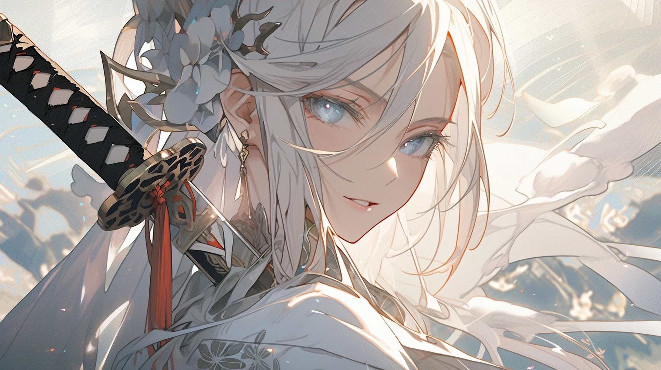 电脑壁纸# #二次元美图# #美女# #二次元# #古风美女# 一人一剑,男行